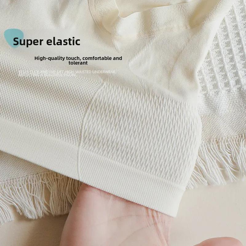Chiloți fără cusături de damă cu talie înaltă: Crotch din bumbac, respirabil, lifting șold, slăbire abdomen, purtare pe tot parcursul anului