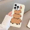 Cartoon Capybara Phone Case For IPhone 16 15 14 13 12 11 Pro Max X XR XSMAX 8 7 Plus Matte Shockproof Back Cover