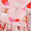Girl Heart Balloon Dress Spring and Autumn Children's Clothing Fashion Baby Girl Sweet round Neck Print Long Sleeves Princess Skirt