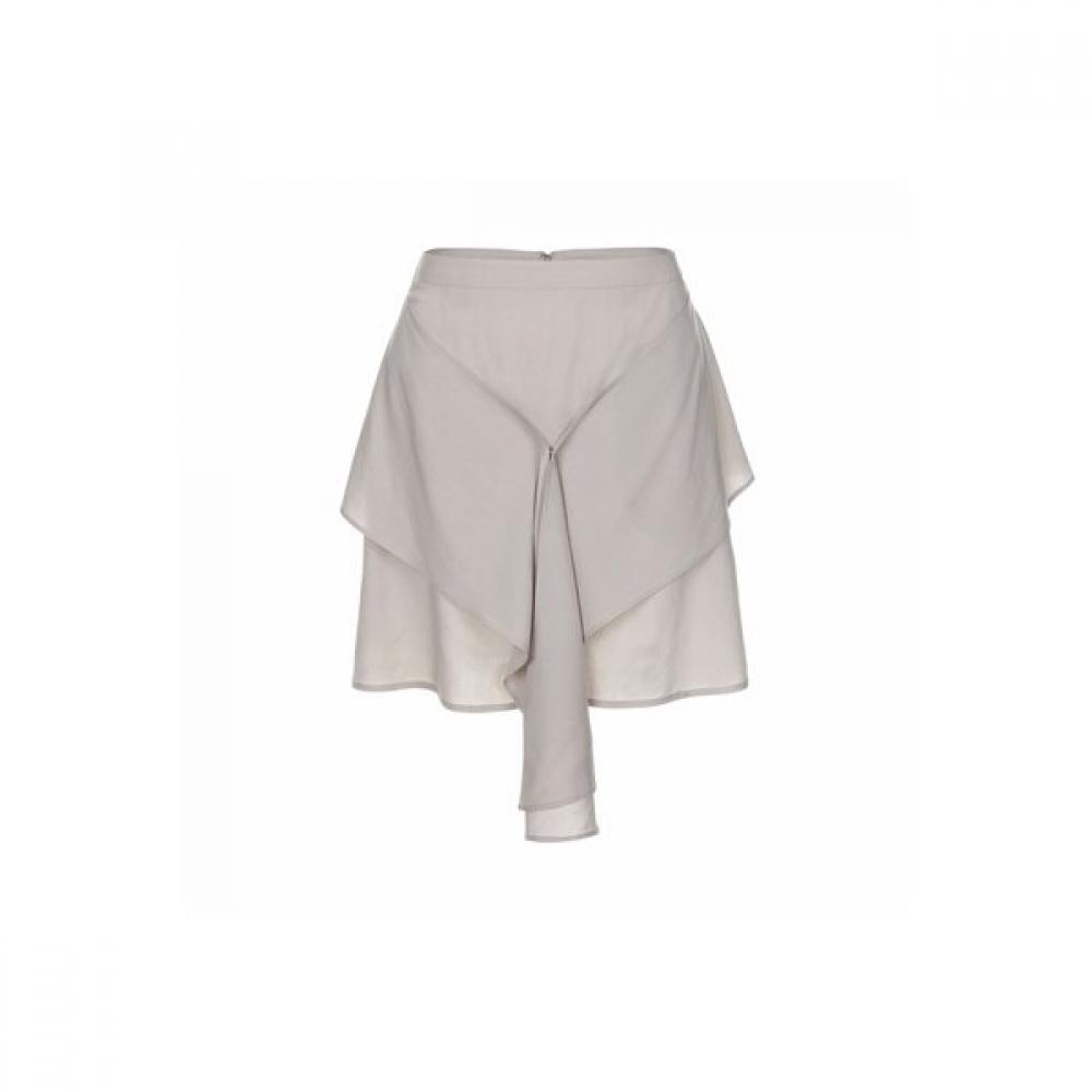 Bermudagrass Light Layered Ruffle Skirt Beige