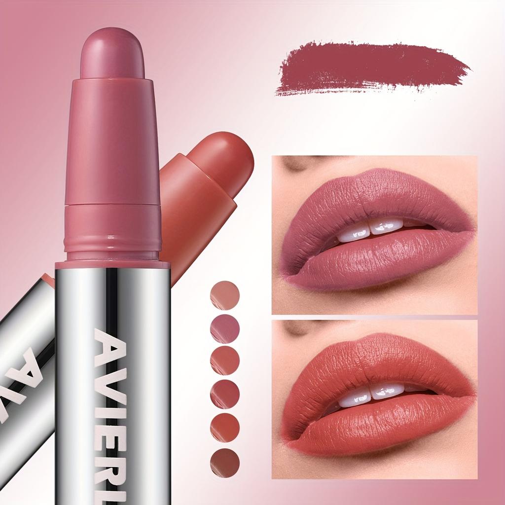 6 Colors Matte Lipstick Waterproof Velvet Nude Lipsticks Stick Smooth Red Brown Lip Pigments Long Lasting Lip Gloss Lips Makeup