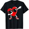 Funny Dancing Heart Dab Dance Dabbing Heart Valentines Day T Shirt