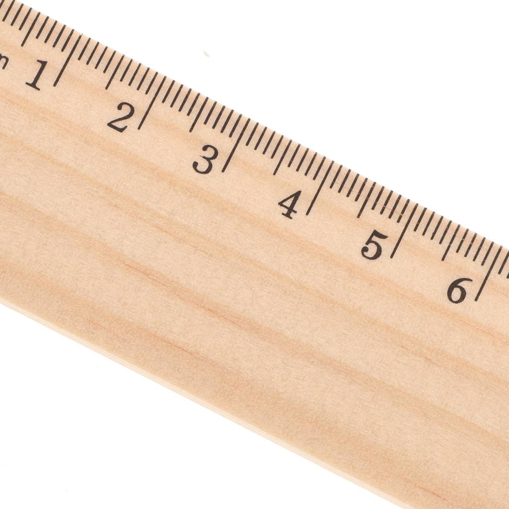 9 Pcs Wooden Ruler Set Straight Edges Rulers Measuring Tools Drafting Supplies Learning Aids Office Accessories
