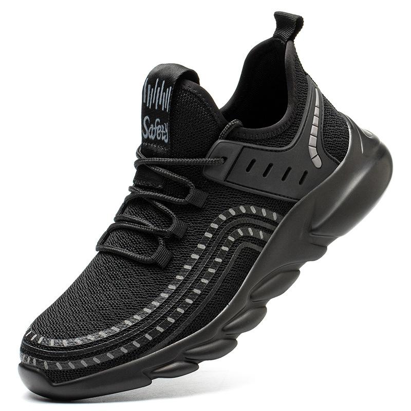 Breathable Men's Flying Weaving Four Seasons Anti-smashing and Anti-piercing Construction Site Safety Shoes Labor Insurance Shoes