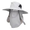 Men Fisherman Hat Wide Brim Breathable Mesh Design Quick-Drying Bucket Hat with Neck Shawl Face Guard Outdoor Fishing Hat