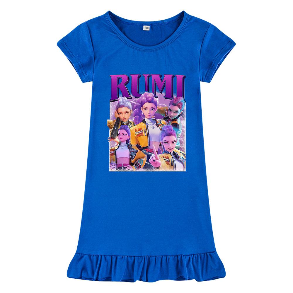 Hot Selling Kpop Witch Hunting Girl Group Print Girls Dress Ice Silk Nightdress 5971