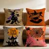 Scary Halloween Bat Pumpkin Cushion Cover Multi-Scene Pillow Cover for Home & Car - Reversible, Soft & Durable for Daily Use