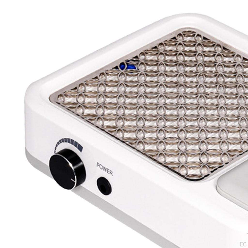 80W Eletric Nail Dust Cleaner Low Noise Manicure Collector White Sponge Pad