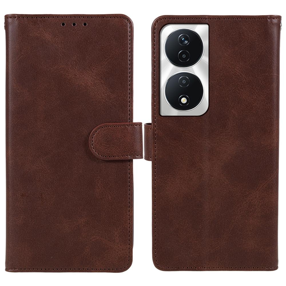 For Honor X7b 4G/90 Smart Case PU Leather Wallet Protective Phone Cover Calf Texture