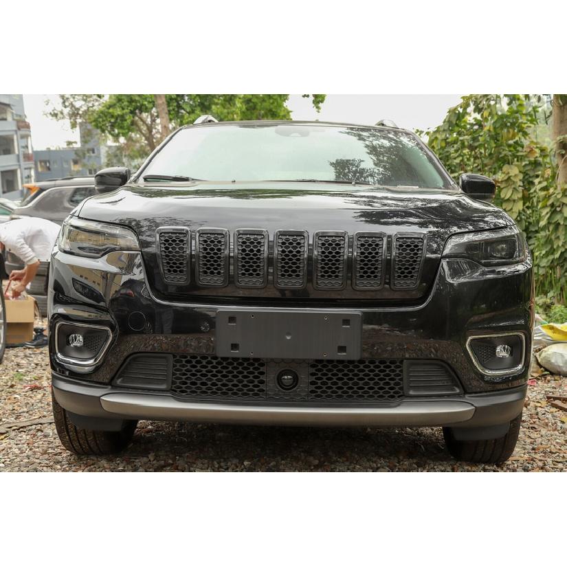 7X Black Front Grille Inserts Ring Trim Cover for Jeep Cherokee 19+ Accessories