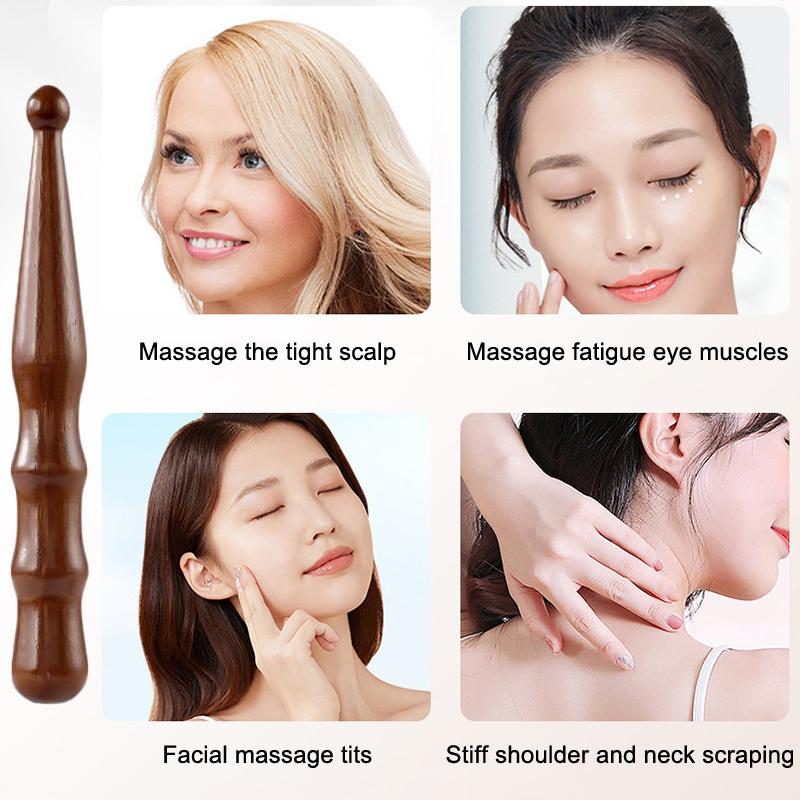 Wood Massage Stick Tool Natural Sandalwood Massager Acupoint Reflexology Tools For Full Body Relaxing Deep Tissue Foot Massage