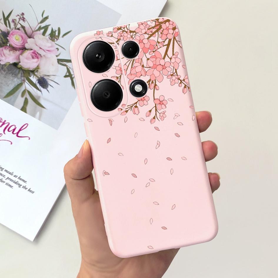 For Xiaomi Redmi Note 13 Pro 4G 2024 Case Cute Love Heart Cactus Soft Matte TPU Cover For Xiaomi Poco M6 Pro 4G Note13 Pro Coque