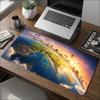 Large Mouse Pad World Map Earth City Print Stitched Edge AntiSlip Rubber Desk Mat For Gaming Working Home Office Laptop Use