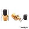 1/4 1/8 NPT Brass Air Compressor Fill Valve Automobile Tire Valve Core Inflator Connector With Black Plastic Cap For Tanks