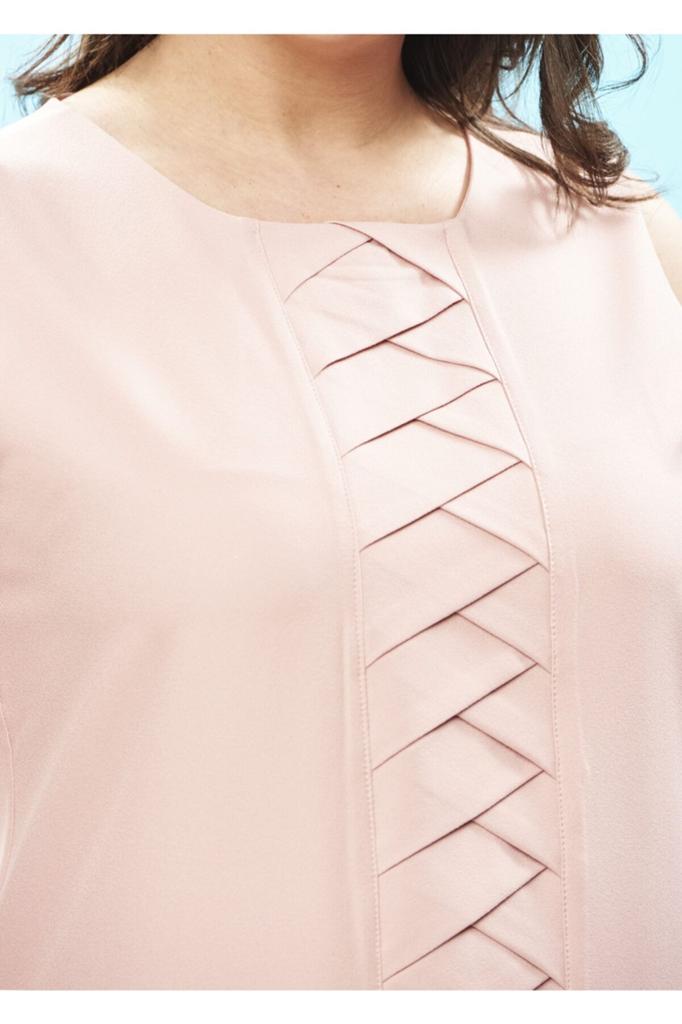 Women's Big Size Dress Pink Knitted Plus Size Dress
