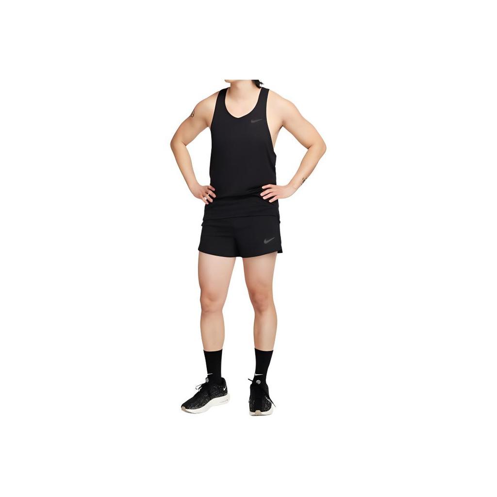 Nike Solid Color Mid Rise Fitted Sports Shorts Men Shorts Black FN3358-010