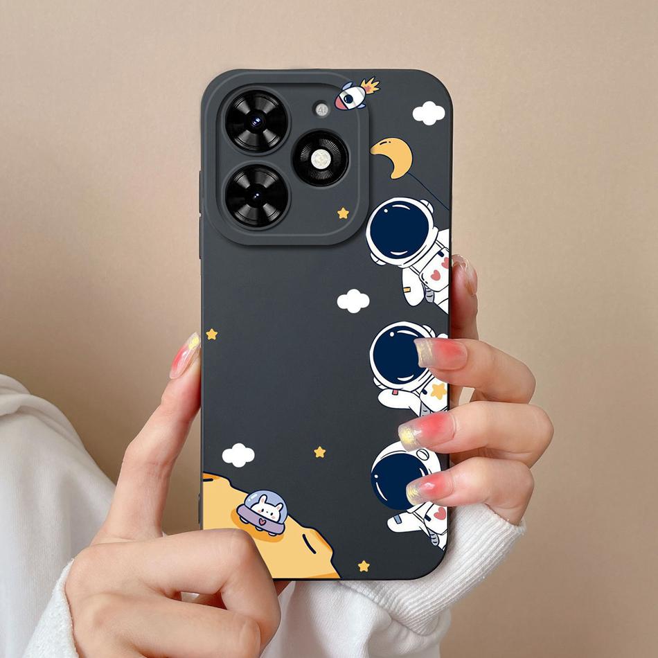 Case For Tecno Spark Go 2024 Cute Pilot Soft Liquid Silicone Upgrade Lens Protection Back Cover For Tecno SparkGo Coque Bumper