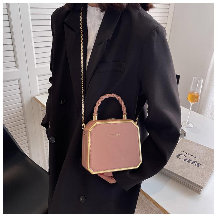 Fashi Designer Metall Quadratische Taschen Damen Kleine Handy-Kette Ein Schulter Crossbody Geldbörse Box Abend Druck Klassisch Uni