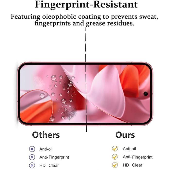 [4 Pièces] Verre Trempé pour Google Pixel 9, Protection d'Ecran Transparent Anti-Rayures