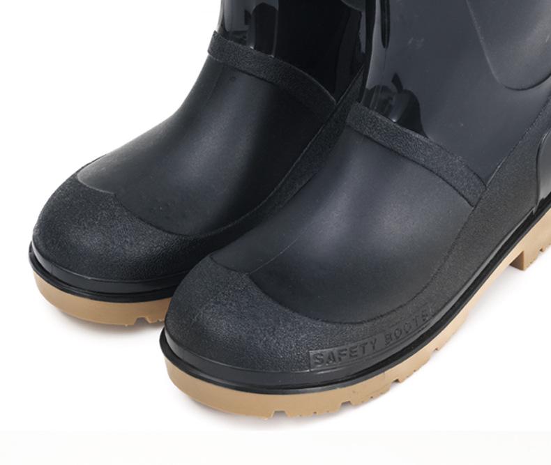 Anti-Quetsch- & Durchstichsichere Arbeitsschuhe mit Stahlkappe: Wasserdicht, Stahlsohle, Knöchelhoch PVC für Rettung, Elektriker & Feuerwehrleute.