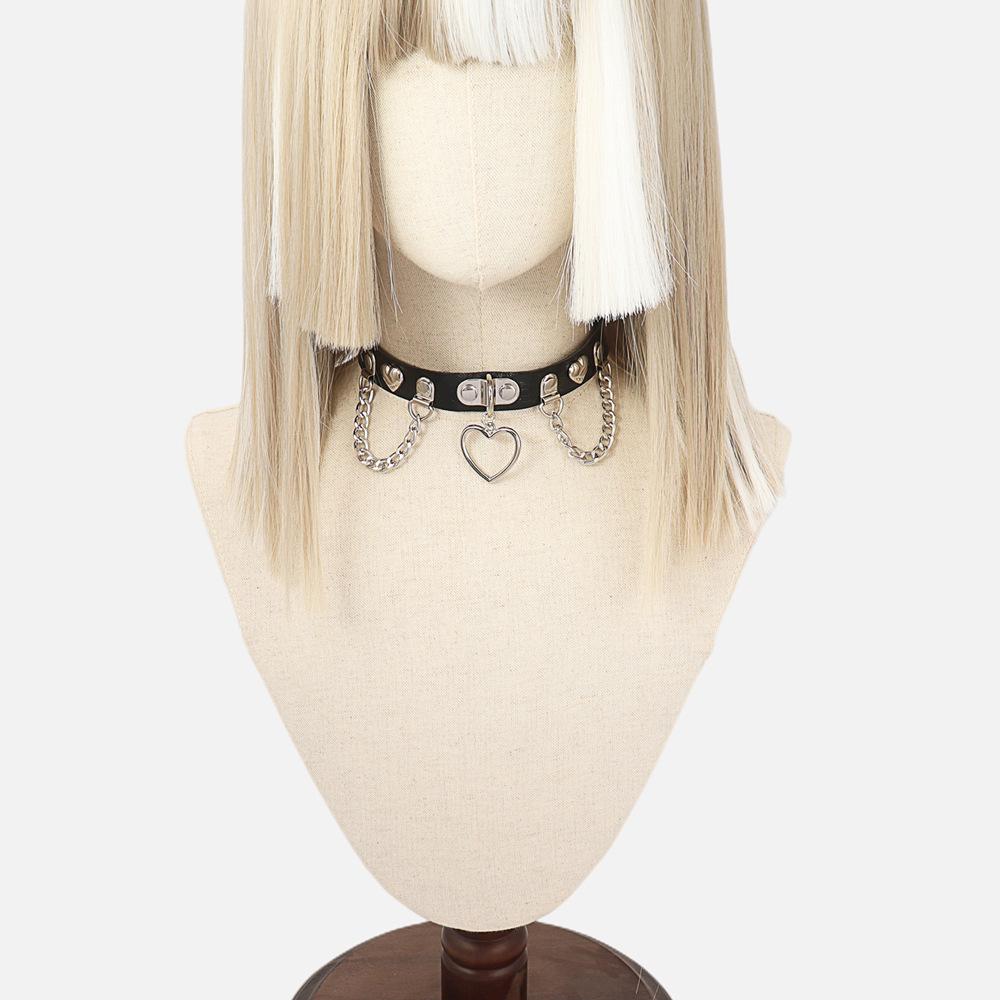 Cross-Border Punk Heart Tassel Leather Choker - Dark Nightclub Rock Style Necklace