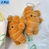 1/2 Pcs Creative Cute Ginger Plush Doll Toys Keychain Pendant Bag Hanging Decoration Backpack Charm Birthday Gift Couple Keyring