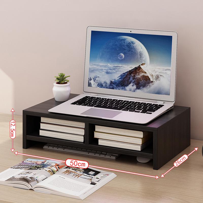 Rotating Wooden Desktop Monitor Stand and Storage Riser
