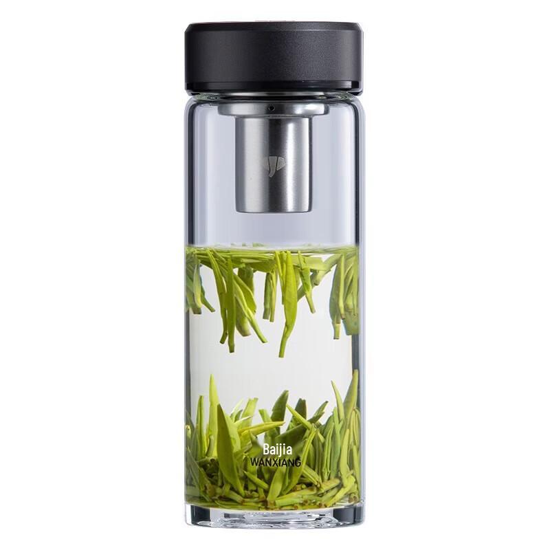 WANXIANG Portable High Borosilicate Glass Water Bottle with Tea Infuser