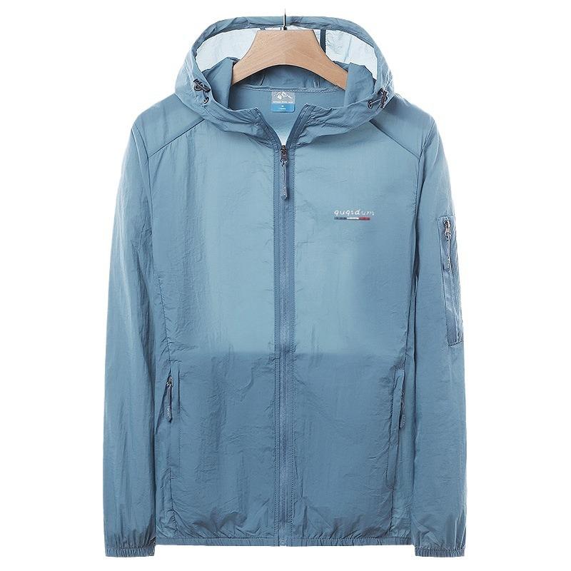 

Летняя Новинка Мужская Одежда для Защиты от Солнца Свободная Тонкая Куртка Анти-ультрафиолетовая Одежда для Рыбалки Защищающая от Солнца Пальто из Ледяного Шелка 5XL