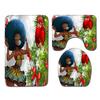 African Women'S Bathroom Floor Mat Three-Piece Bathroom Carpet Toilet Mat Set Doormat Bathroom Non-Slip Mat