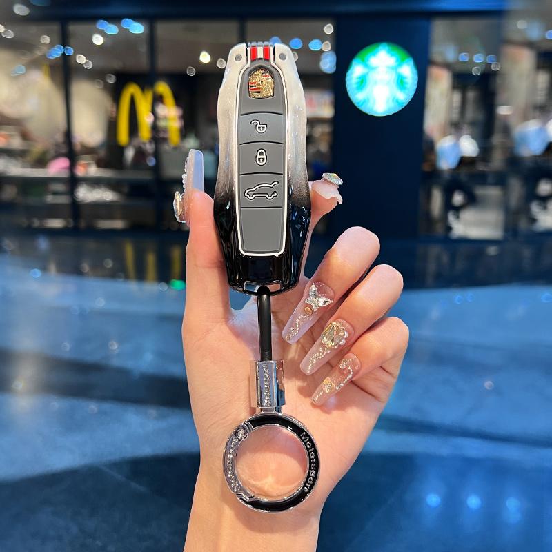 Zinklegering Silikon Bilnyckelskal Skyddsskal För Porsche Panamera Spyder Carrera Macan Cayman Cayenne 911 970 981 991