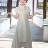 Girls' Chinese Style Evening Dress - Summer Cheongsam for Performances and Birthdays.
