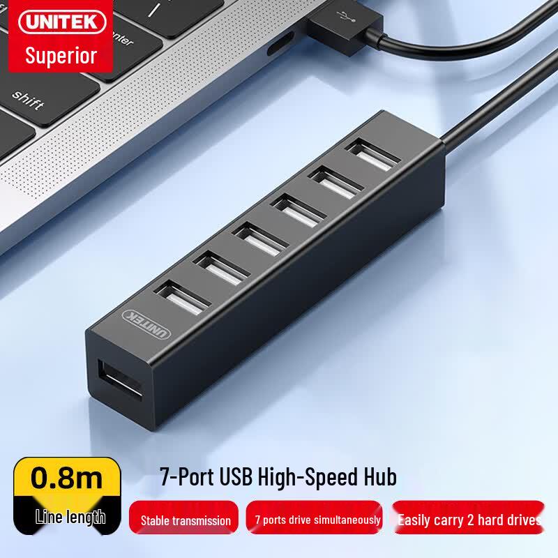 UNITEK USB 2.0 7-Port Hub черный