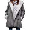 In Stock: New Style Women's Top Coat with Plus Velvet, Fur Collar, and Pockets