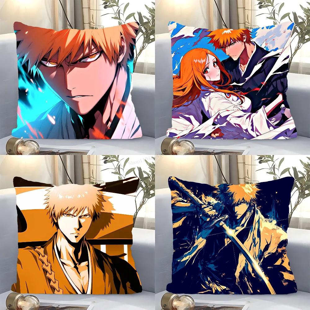 1Pc Kurosaki Ichigo Anime Bleach Pillow Case Square Pillow Bedroom Sofa Leisure Comfort Cushionliving Room Home Decoration 40X40
