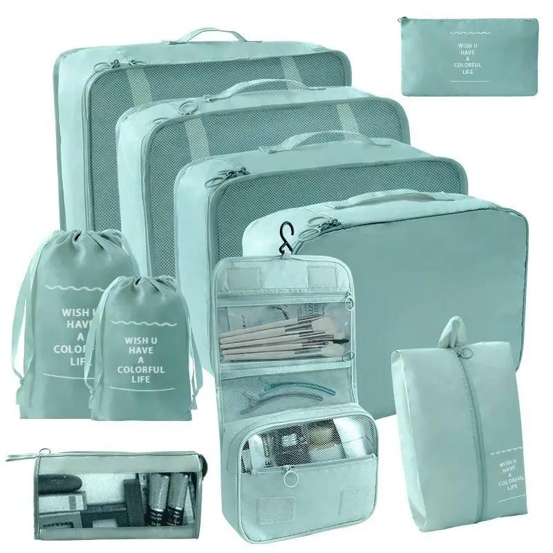 Travel 7/10 Pcs Set Organizer Suitcase Packing Cubes Set Cases Portable Luggage Clothes Shoe Tidy Pouch Folding Storage Bags