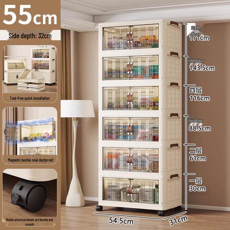 45-90 Wide Multi-layer Folding Plastic Storage Cabinet for Baby Wardrobe Organizer