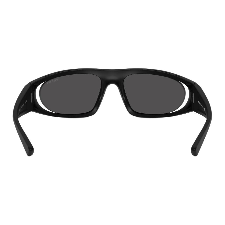 Prada Logo Design Nylon Irregular Shape Sunglasses Men Sunglasses Black PSB03S1BO06F