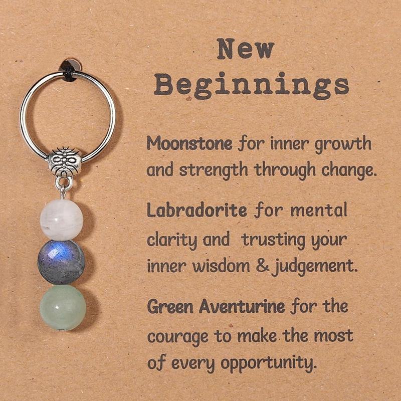 Natural Crystals Keychain Gift For  Beginnings Small Healing Stones Keychain For Anxiety Relief. Healing Crystals
