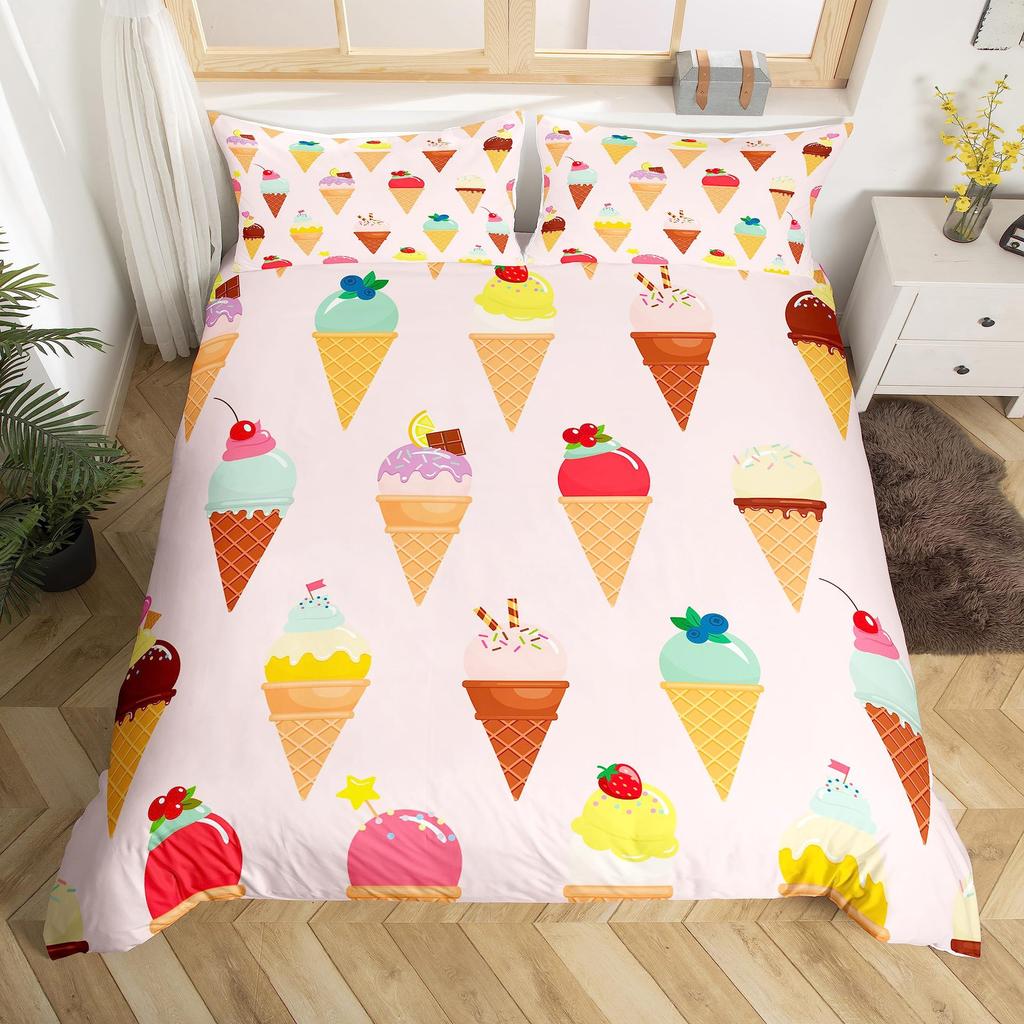 Vintage Mushroom Three-Piece Quilt Cover Digital Printing Bedding Set Bohemian Bed Cover