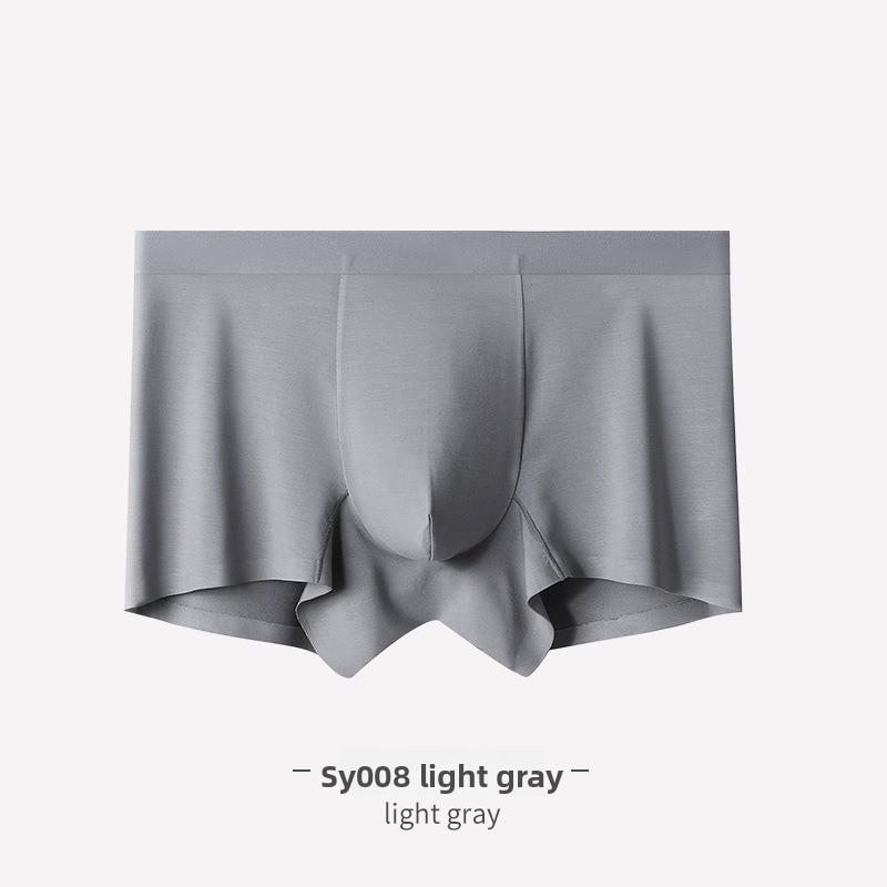 Men's Spring and Summer New Solid Color Seamless Breathable Mid Waist Briefs