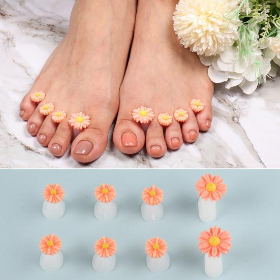 8Pcs Toe Separator Non-slip Washable Stain-resistant Sweat-absorbent Stable Soft Foot Finger Separator Nail Salon Supply