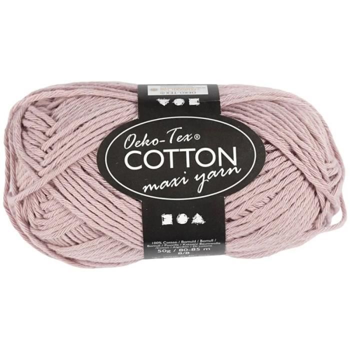 Pelote de fil de coton - Oeko-Tex - Cotton Maxi - 80-85 m - 50 g - Lavande