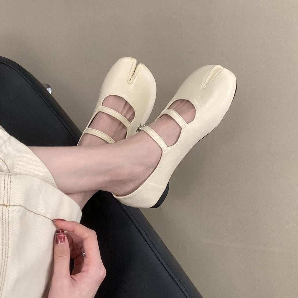 IPPEUM Split Toe Shoes Ballet Flats Buckle Straps 2025 New Summer Mary Janes Ballerinas Zapatos Mujer