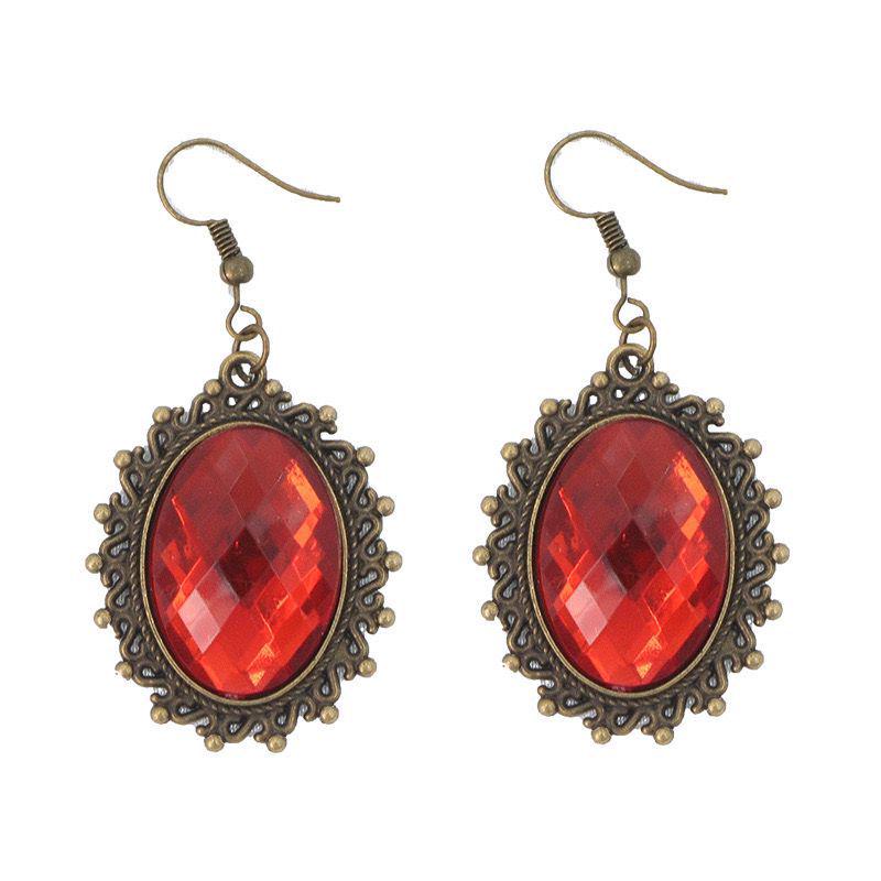 

Кружевное панк-ожерелье с широким вырезом и драгоценными камнями - Черное