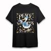 Women's Oversize T-Shirt Decorative Bird Star Art Tee Short Sleeve Cotton Black