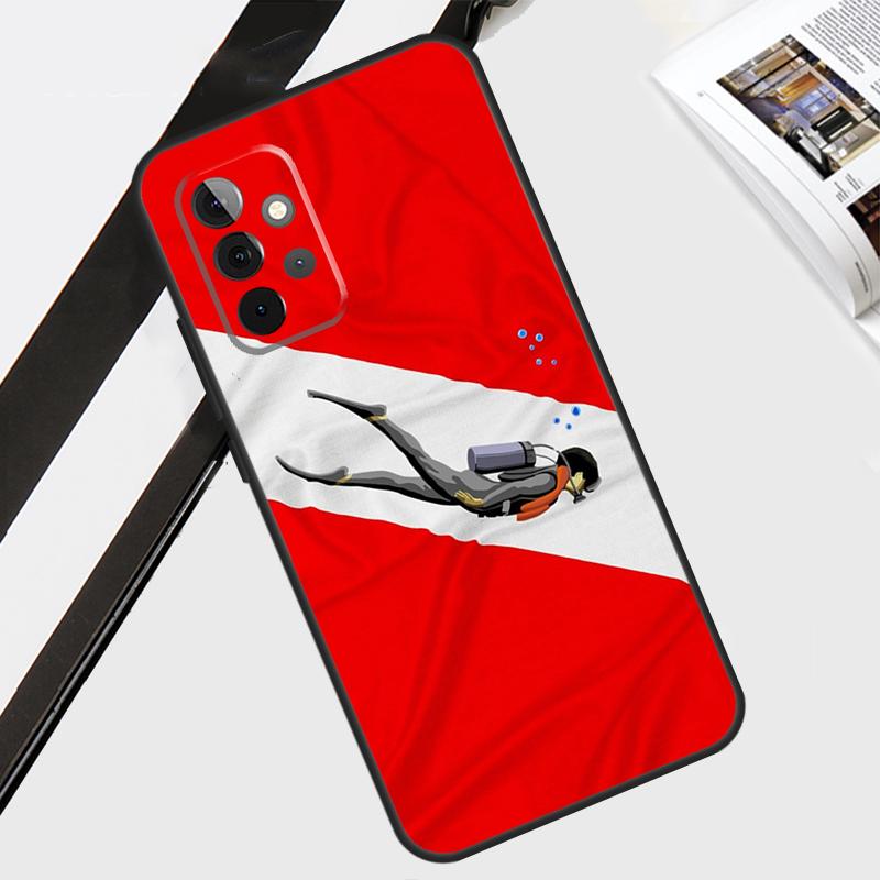 

Diver Down Scuba Flag Case For Samsung Galaxy A55 A35 A15 A56 A36 A26 A16 A06 A54 A34 A14 A12 A22 A32 A52 A13 A53 Samsung A73 5G