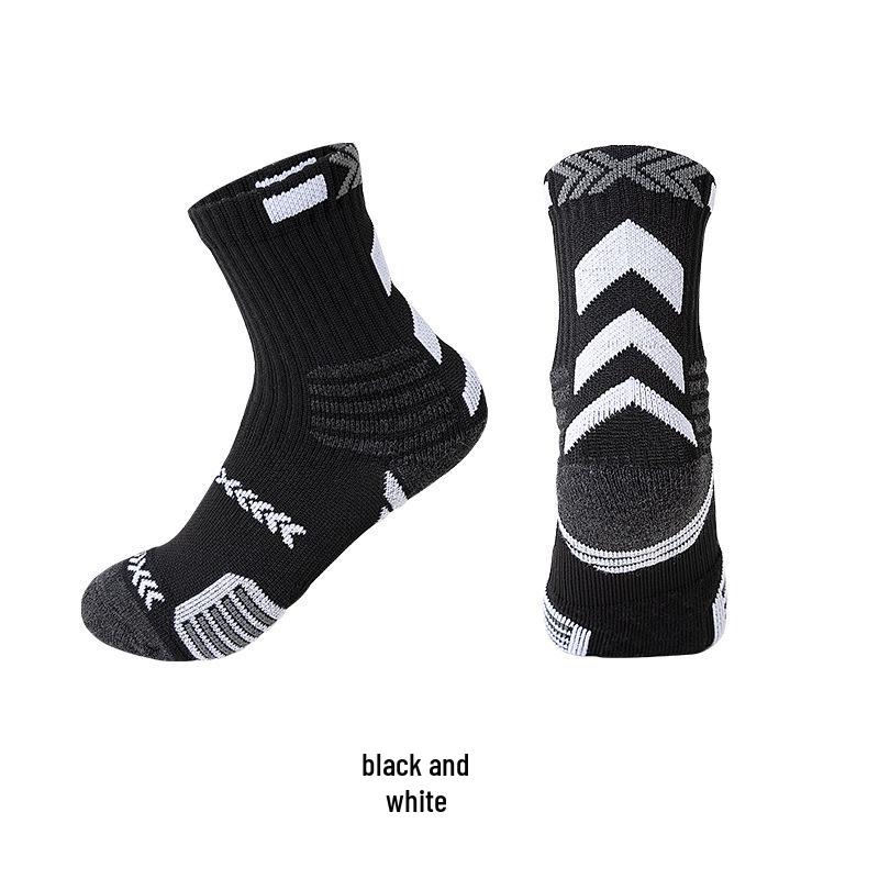 Men's Elite Trendy Colorblock Basketball Socks - Sweat-Absorbent, Breathable, Terry Bottom Sports Socks