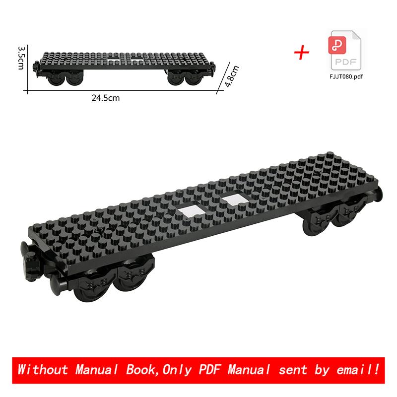 רעיון יצירתי MOC City רכבת אבני בניין שטוחה עם גלגלים נעים מתלים קפיציים תואמת אבני בסיס רב-תכליתיות