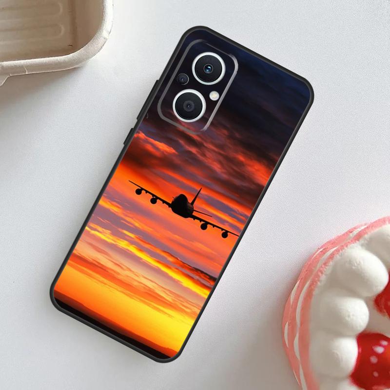 Aircraft Plane Airplane Case For OPPO Reno 7 8 6 5 4 Lite 8T 4Z 5Z 11 F 10 Pro OPPO Find X6 X5 Pro X2 X3 Neo Cover